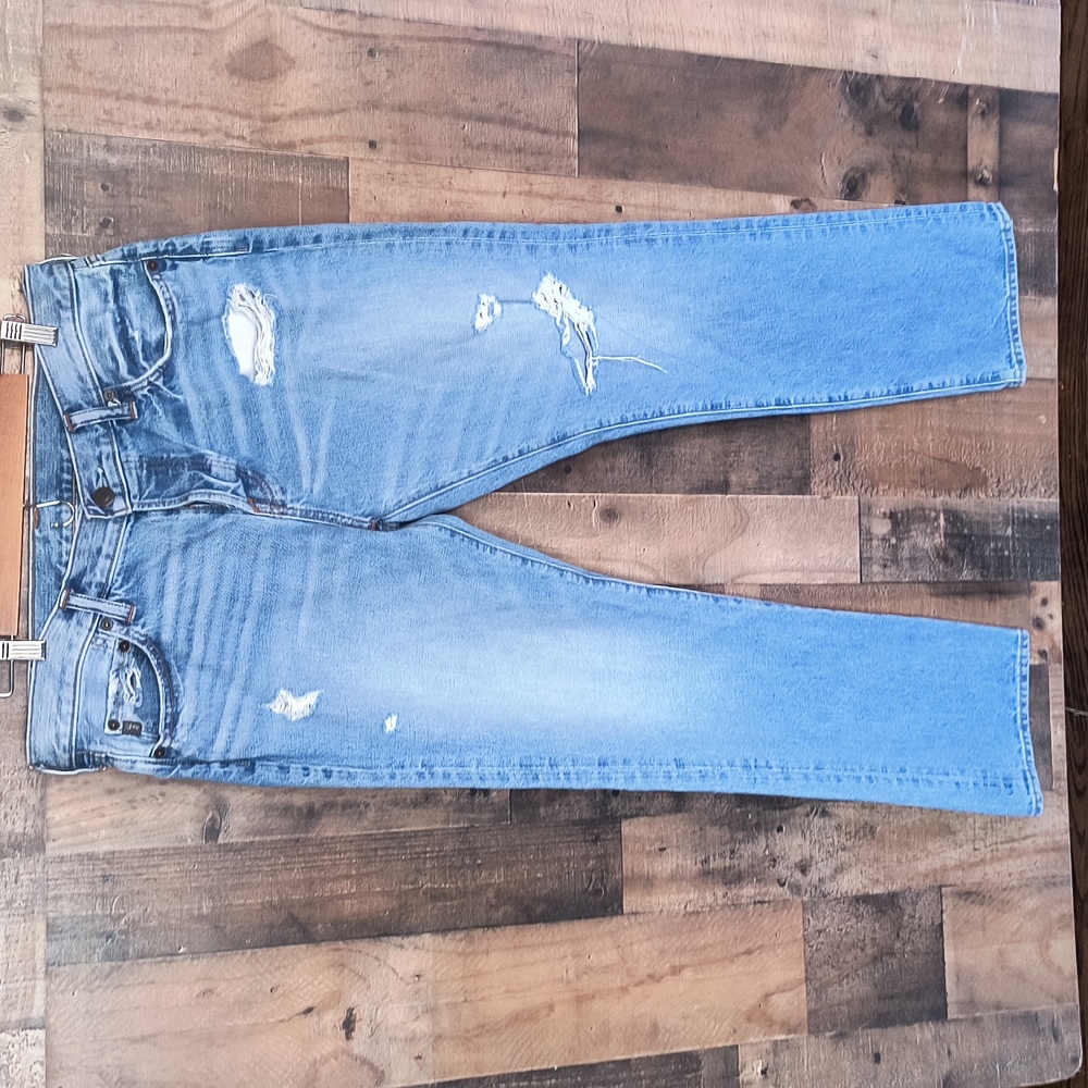 Abercrombie & Fitch Classic Straight Light Wash Distressed Jeans Sz 34/32 Men
